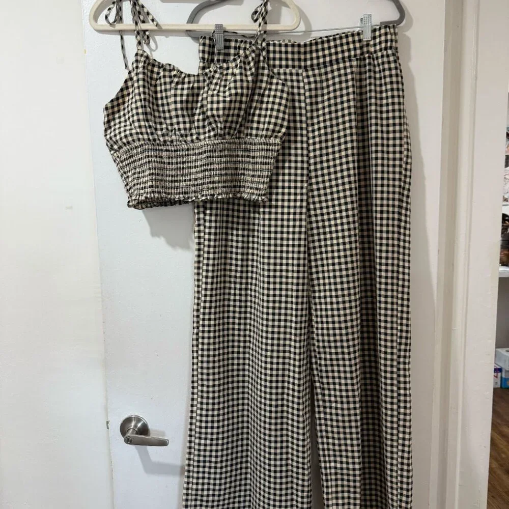 🖤 VICI Collection Gingham Two-Piece Set (Top + Pants) - Size L/XL, New 🖤 - Picture 2 of 12